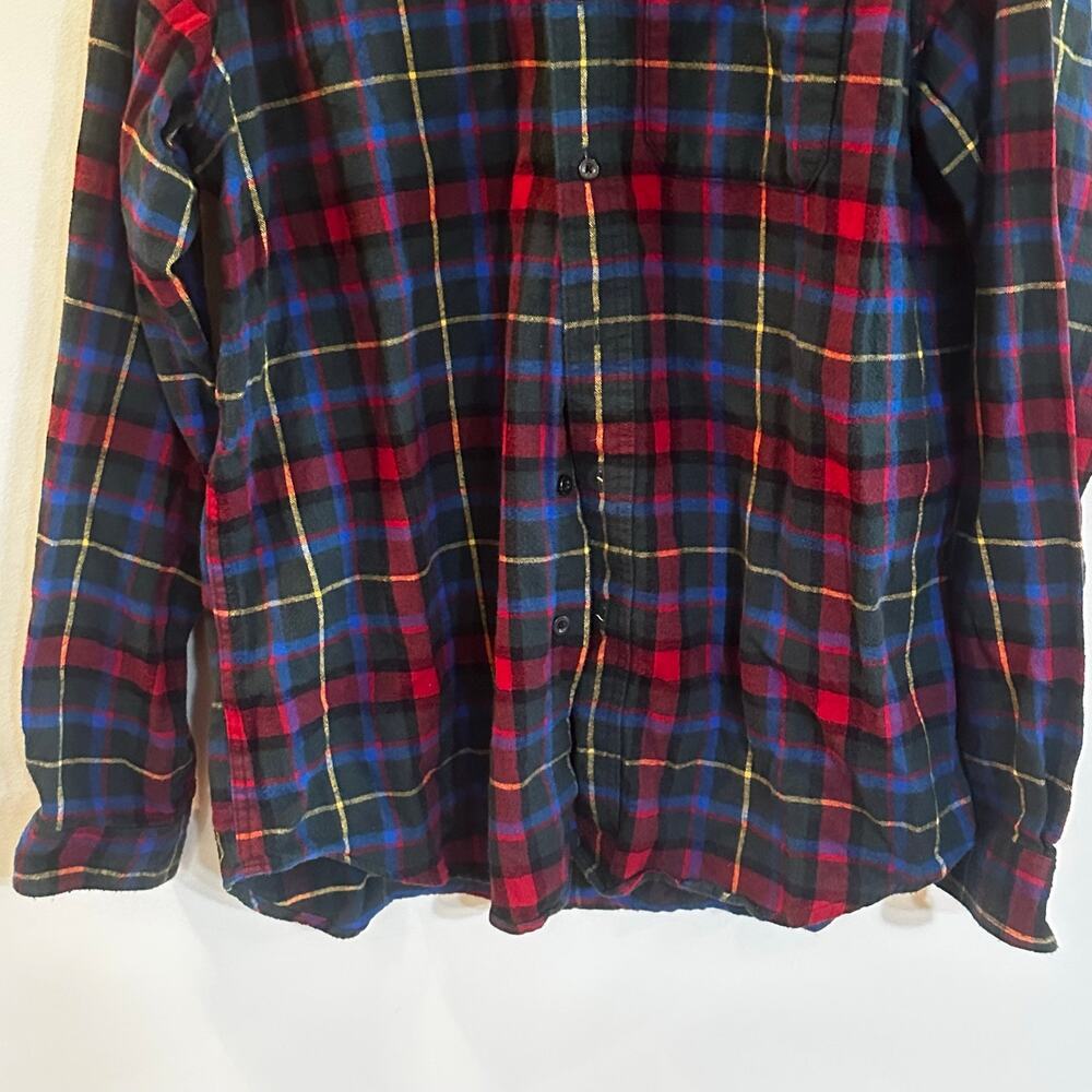 Men's LL Bean 100% Cotton Plaid Flannel Shirt sz L - Picture 4 of 8